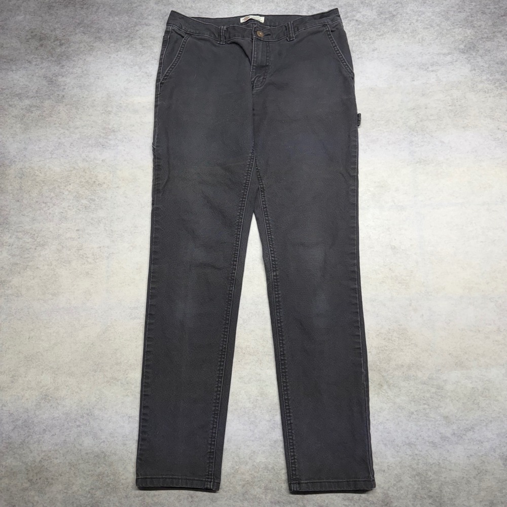 Dickies Slim Fit Carpenter Womens Size 6 Black Utility Workwear Canvas Pants